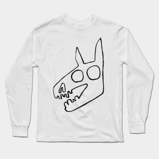 Hand-drawn animal skull black Long Sleeve T-Shirt